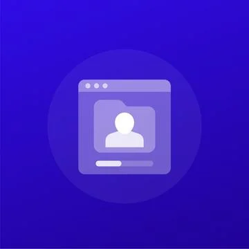 User data backup icon with folder and progress bar Stock Illustration