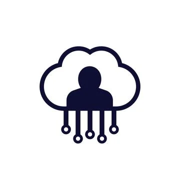 User data in cloud icon on white Ilustración de archivo
