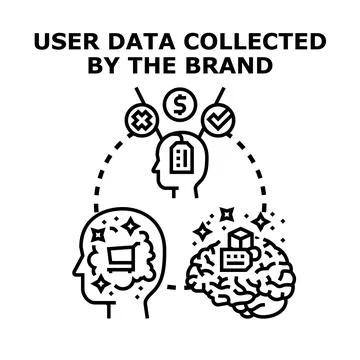 User data collecting and analyzing for insights Stock Illustration