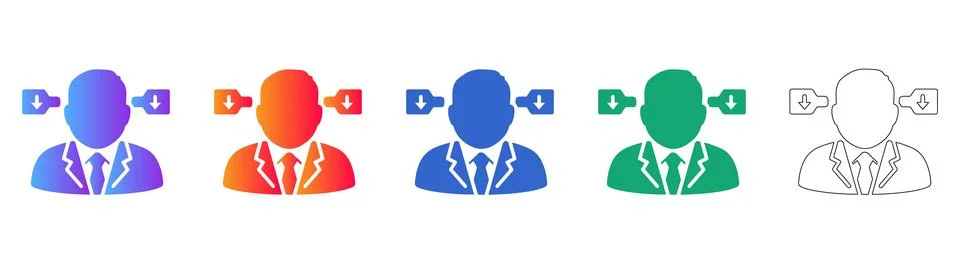 User Data Download and Information Transfer Icons Stock Illustration