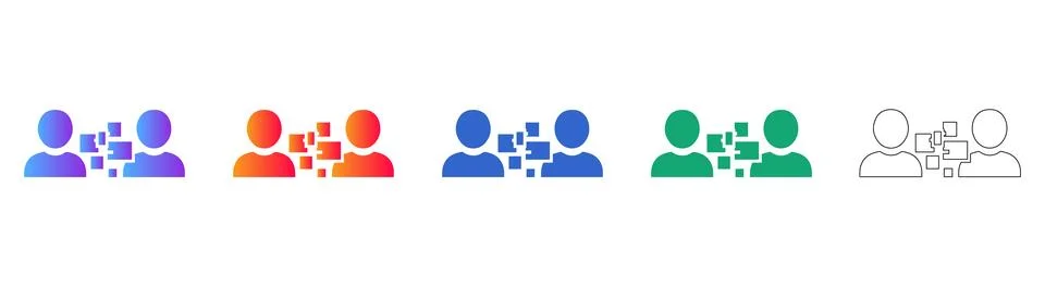 User Data Exchange and Synchronization Icon Set Stock Illustration