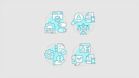 User data governance blue concept icons animation set Stock Footage 344179111
