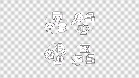 User data governance line concept icons animation set Stock Footage 340577003