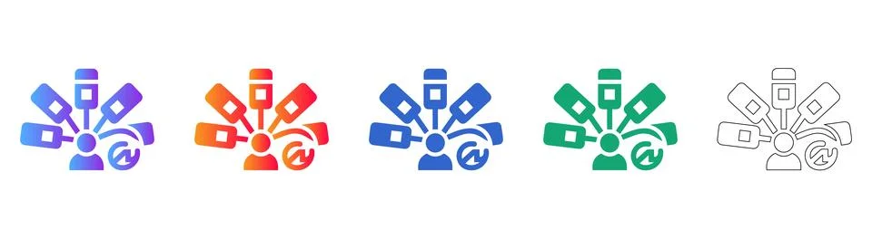 User Data Management and Tracking Icons 스톡 일러스트
