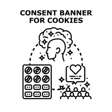 User data privacy with cookie consent management Stock Illustration