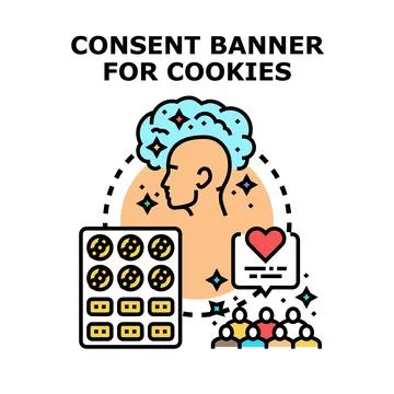 User data privacy with cookie consent management Stock Illustration
