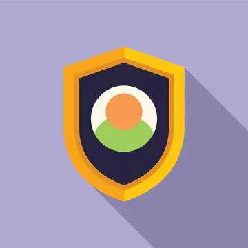 User data protect icon flat vector. Key online paper Stock Illustration