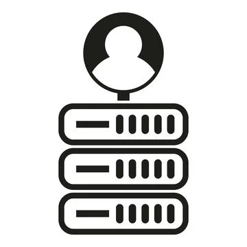 User data stored on multiple server racks イラスト素材