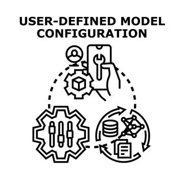 User defined model configuration process outline Stock Illustration