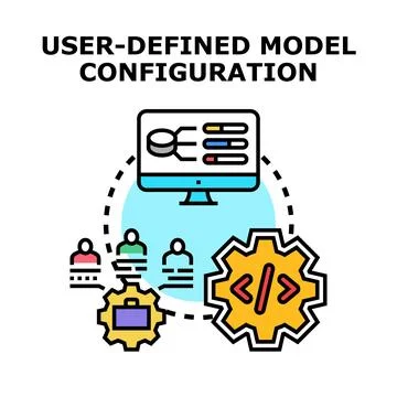 User defined model configuration process icon Stock Illustration