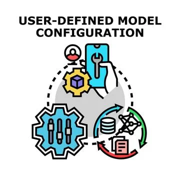 User defined model configuration process outline Illustrazione stock