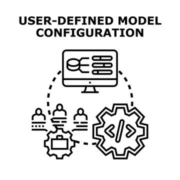 User defined model configuration process icon 스톡 일러스트