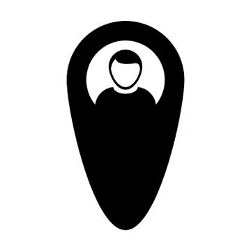 User destination icon vector male person profile avatar with map marker pin Stock Illustration