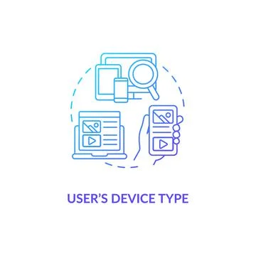 User device type blue gradient concept icon Stock Illustration