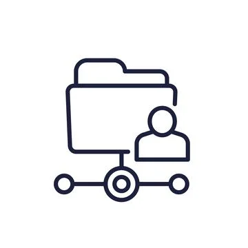 User directory line icon with a folder Stock-Illustration