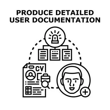 User documentation creating process and development concept Stock Illustration