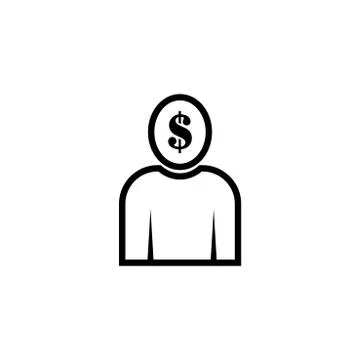 User dollar sign vector icon. Stock Illustration