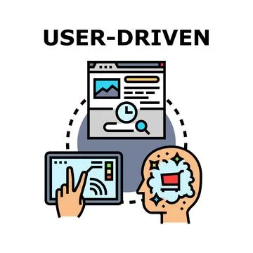 User driven concept developing customer centric design 스톡 일러스트