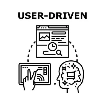 User driven concept developing customer centric design Stock Illustration