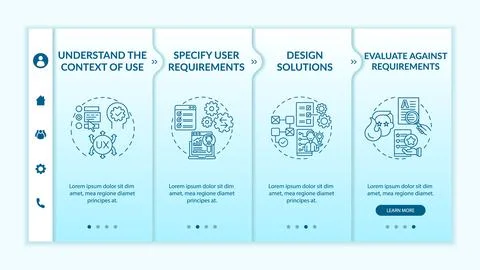 User-driven development onboarding vector template Stock Illustration