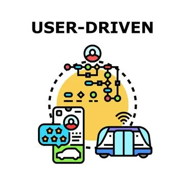 User driven intelligent transportation system vector concept Stock Illustration