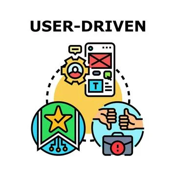 User driven product development process concept 스톡 일러스트