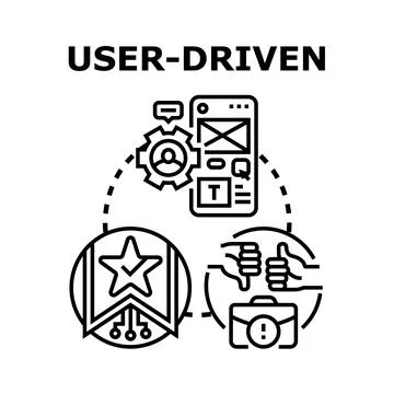 User driven product development process concept Stock Illustration