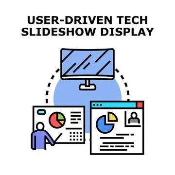 User driven tech information display presentation system 库存插图