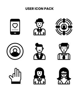 User DuoTone Set Icons Pack Stock Illustration