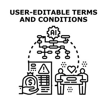 User editable terms and conditions for ai platforms Stock Illustration
