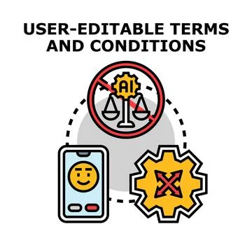 User editing digital terms and conditions concept Stock Illustration