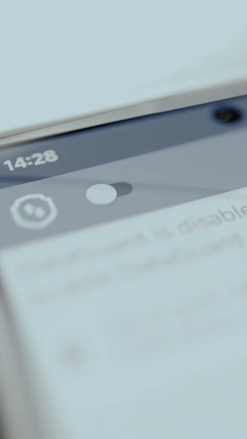 User enabling the data security function on mobile phone 스톡 동영상 329749347