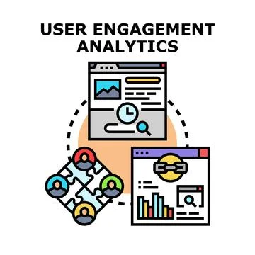 User engagement analytics concept illustrating data analysis Stock Illustration
