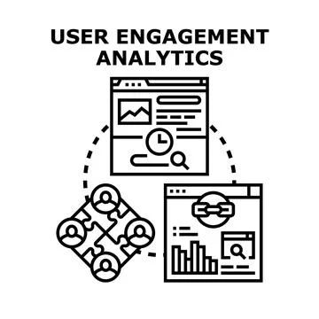 User engagement analytics concept illustrating data analysis Stock Illustration