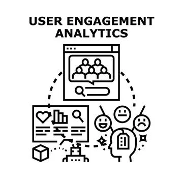 User engagement analytics measuring digital performance feedback Stock Illustration