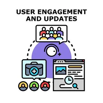 User engagement and frequent updates concept illustration Stock Illustration