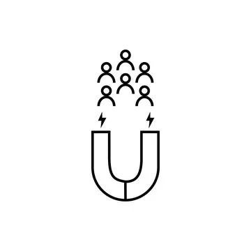 User engagement, attracting users simple thin line icon vector illustration Stock Illustration