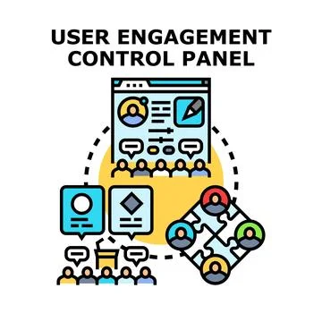 User engagement control panel management strategy concept Stock Illustration