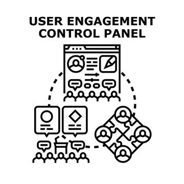User engagement control panel management strategy concept Stock Illustration