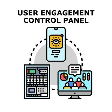 User engagement control panel managing digital analytics Stock Illustration