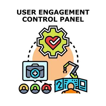 User engagement control panel vector concept illustration Stock Illustration