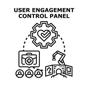 User engagement control panel vector concept illustration Stock Illustration