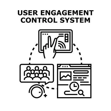 User engagement control system concept vector collecting data Stock Illustration