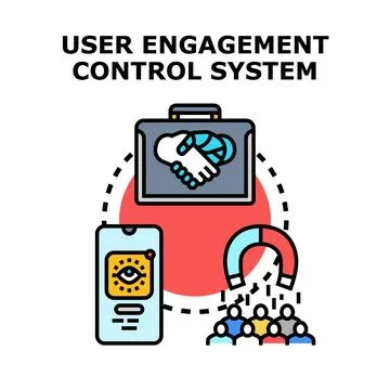 User engagement control system managing digital customer interaction Stock Illustration