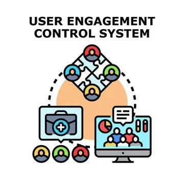User engagement control system vector concept Illustrazione stock