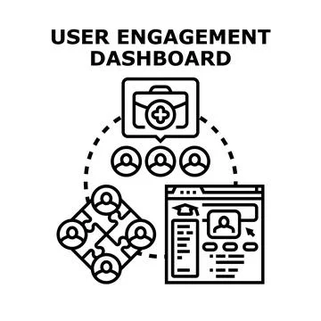 User engagement dashboard analyzing customer interaction data イラスト素材