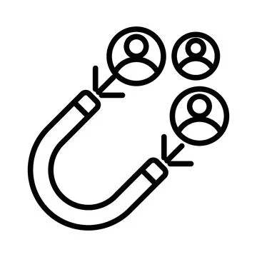 User Engagement icon linear logo mark in black and white Stock Illustration