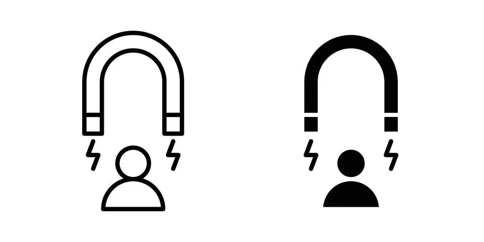 User engagement icon linear versions pack on white background Stock Illustration