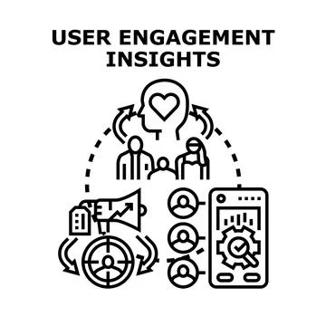 User engagement insights optimizing audience interaction strategy Stock Illustration