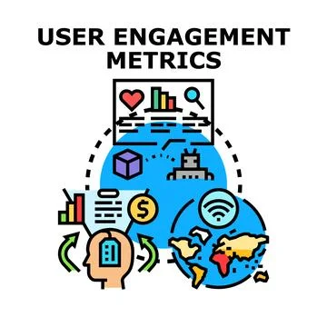 User engagement metrics tracking digital performance across globe Stock Illustration